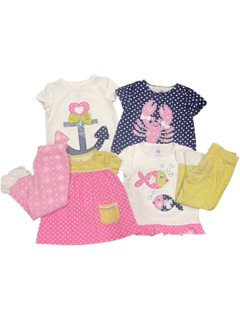 J. Khaki Girls 2T 4 Outfit Bundle Nautical Mix & Match Set 6 Pieces